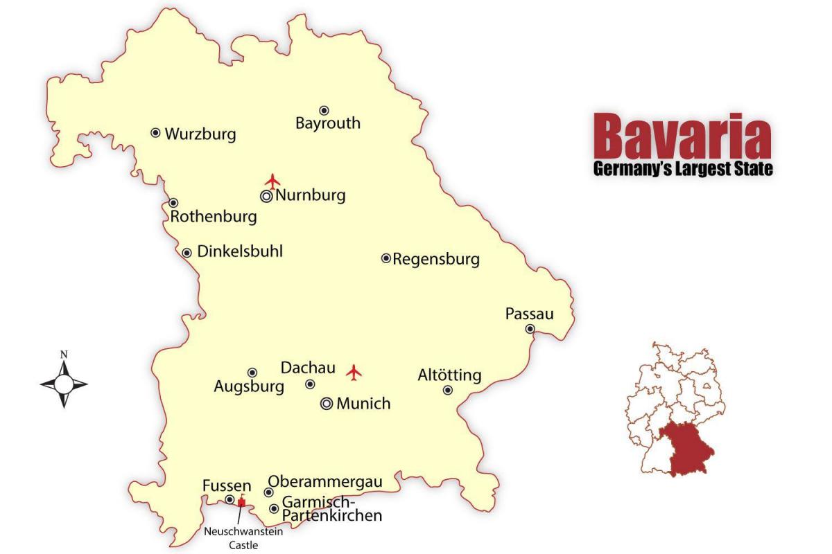 Almanya'nın Münih gösteren harita 
