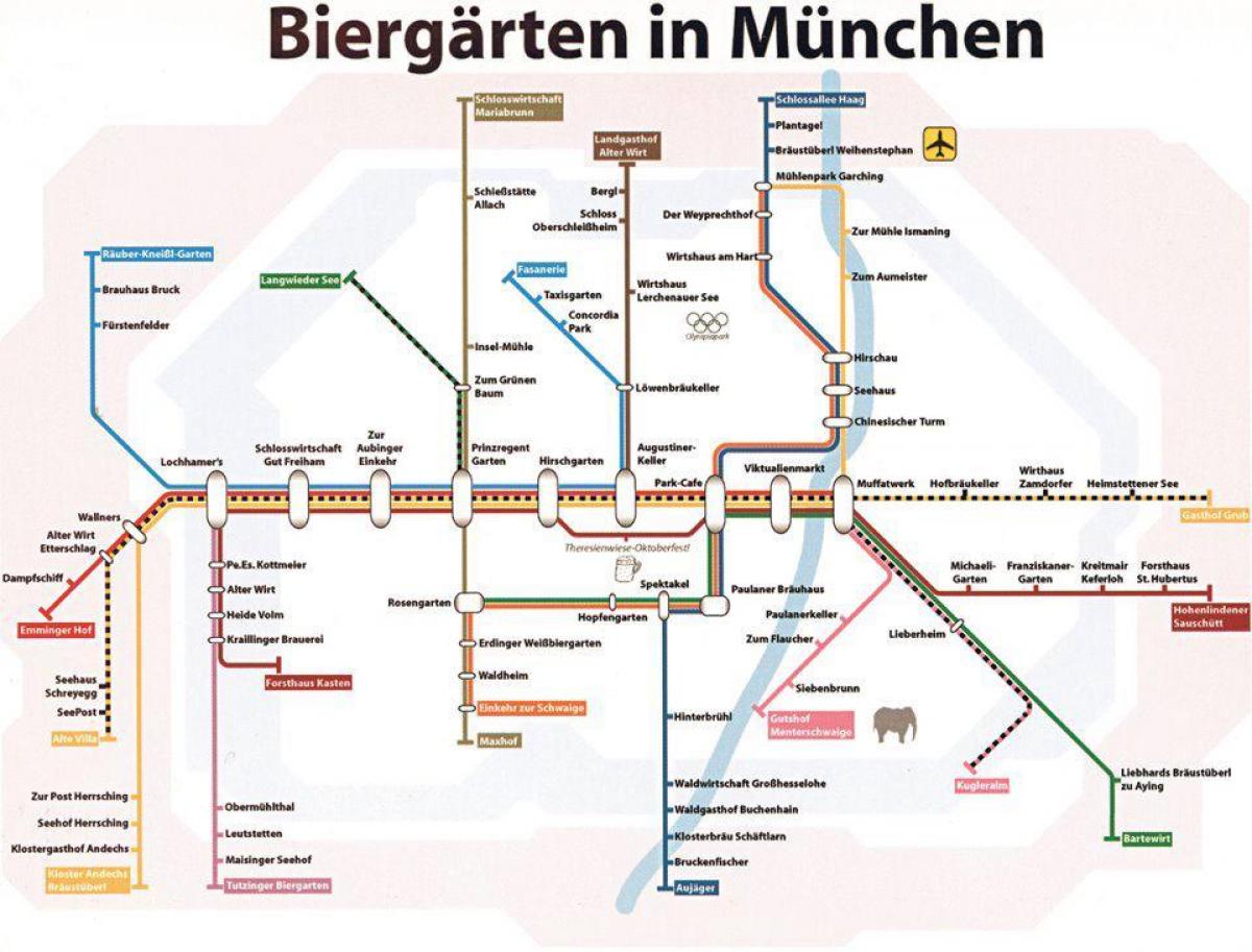 Münih bira bahçesi haritası 