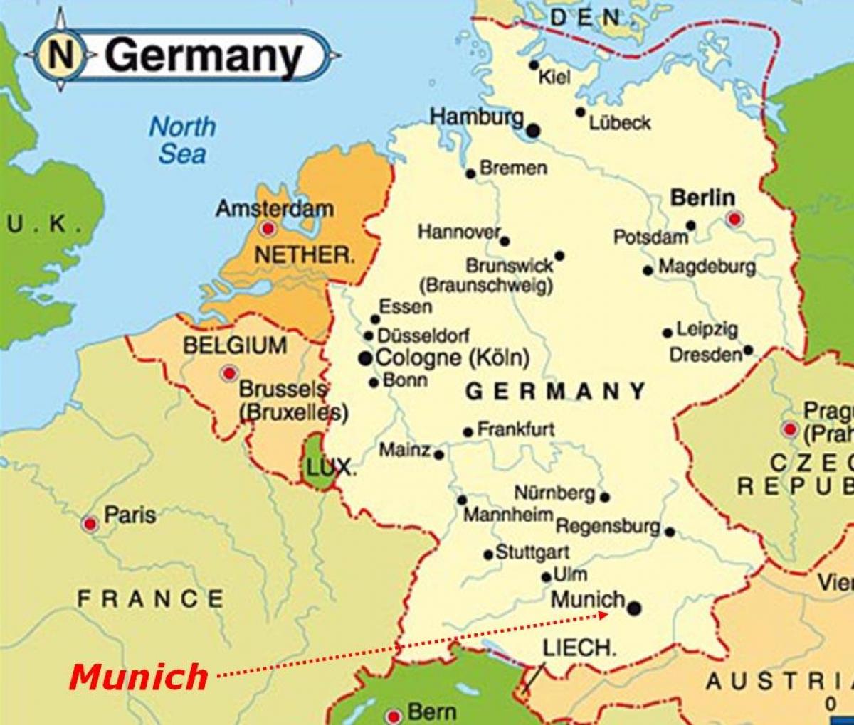 Münih Avrupa haritası 