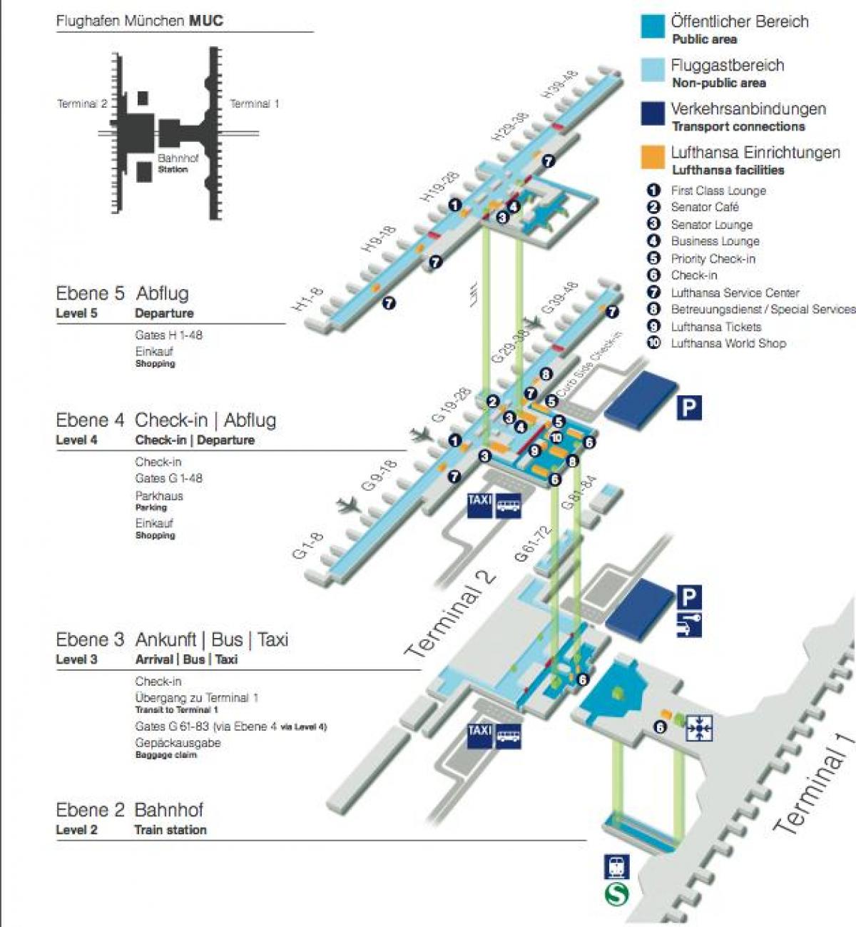 Münih havaalanı lufthansa haritası 