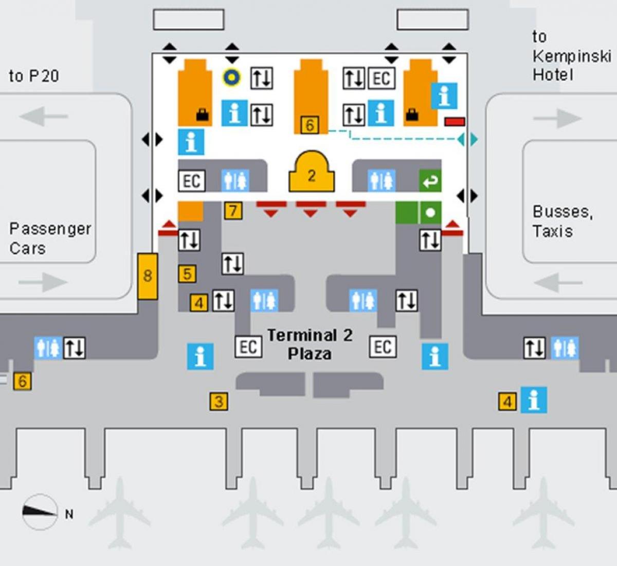 Münih Havalimanı harita gelenler