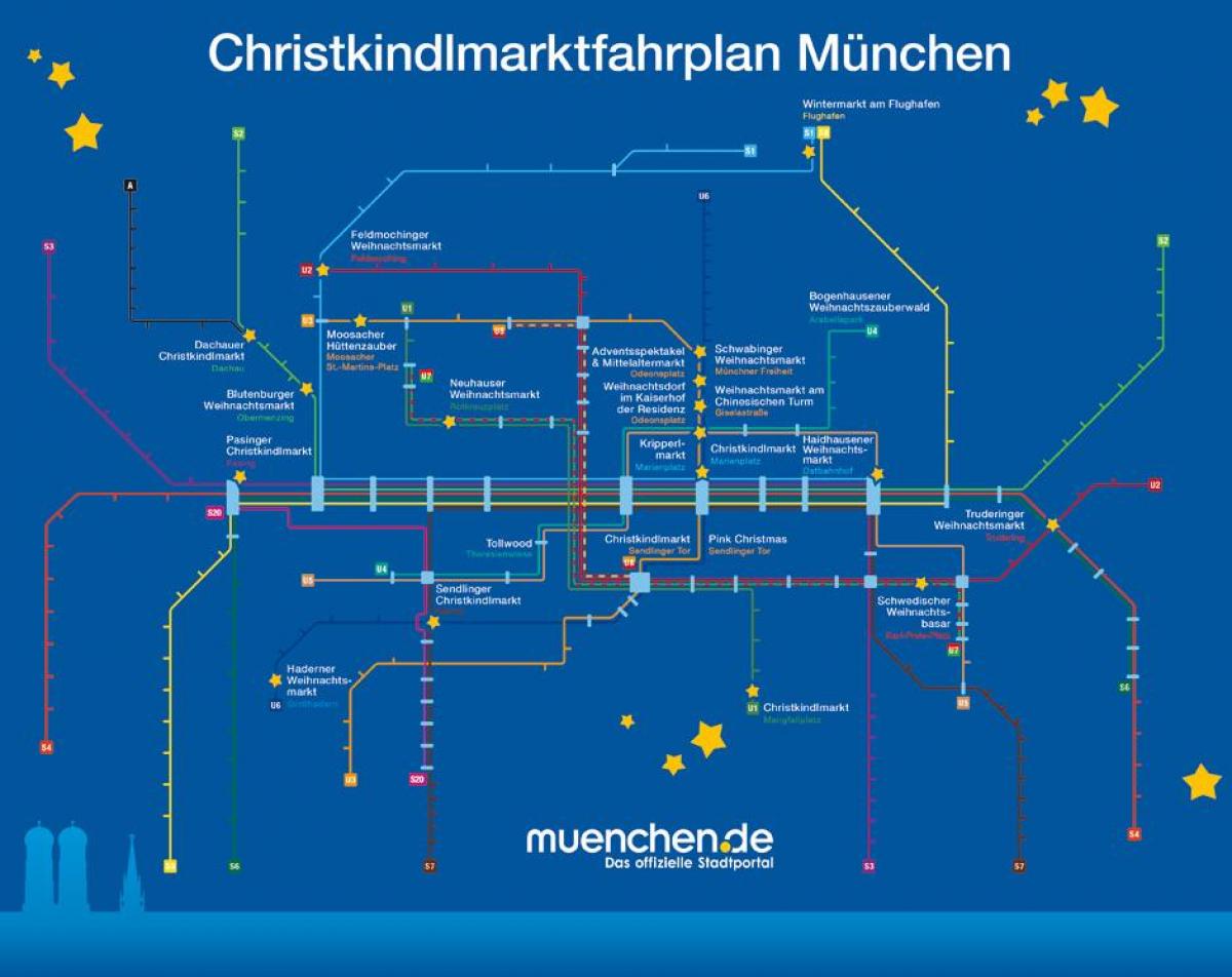Münih Noel pazarları haritası 