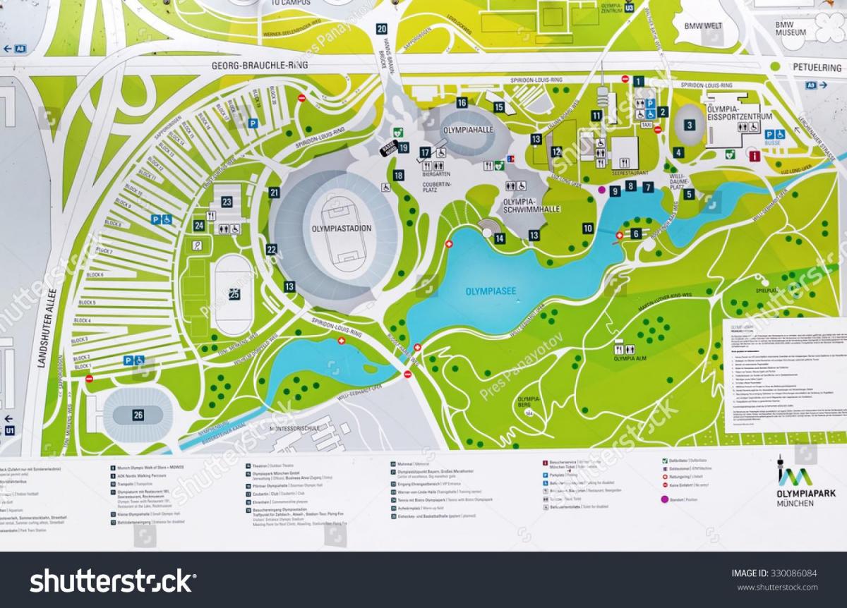 Münih Olimpiyat Parkı haritası 