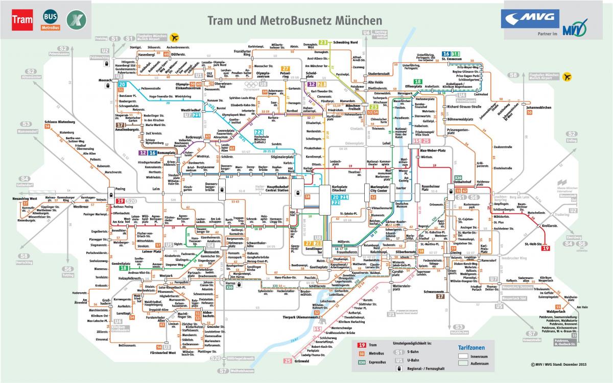 Münih otobüs haritası 