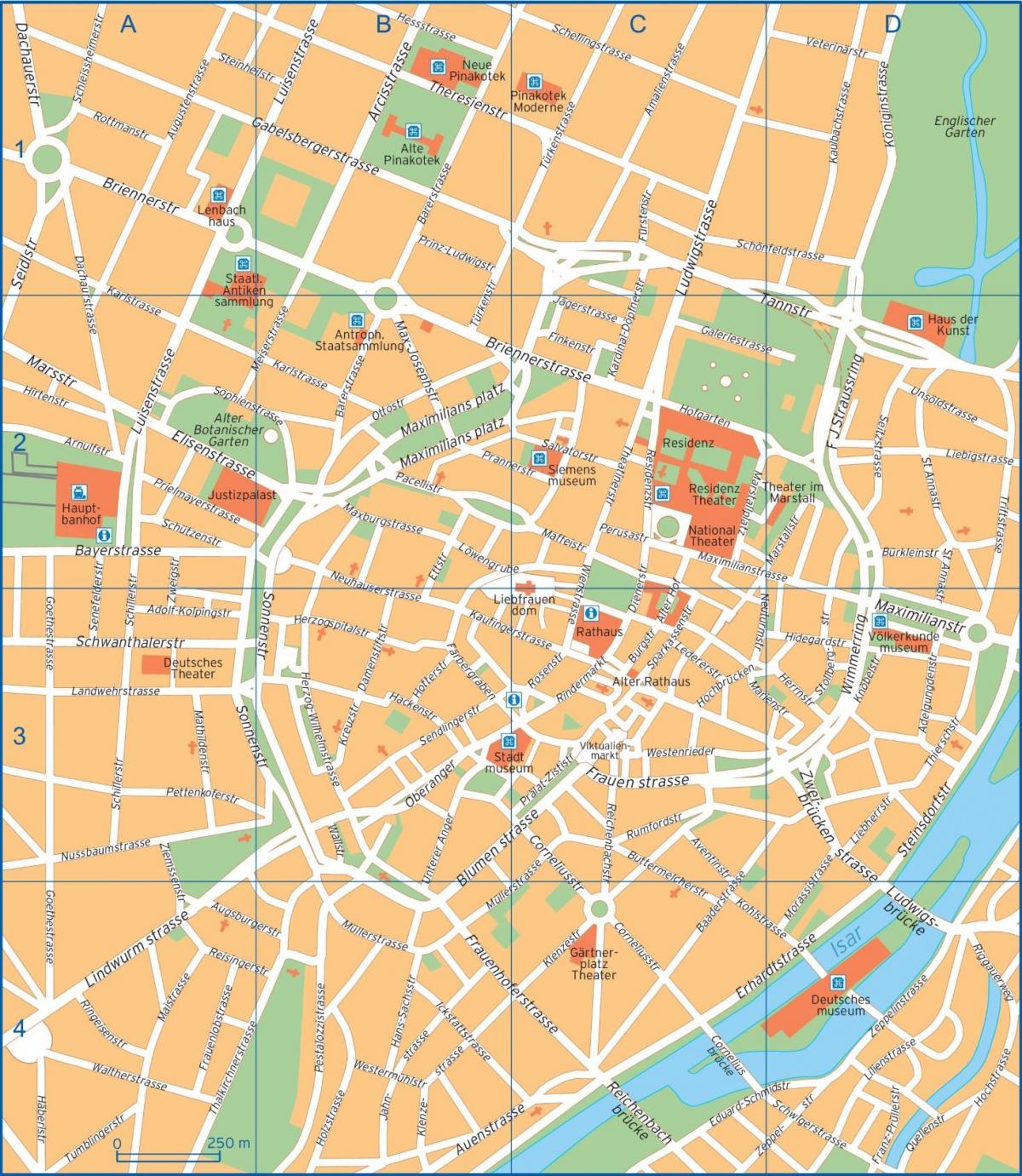Münih, Almanya sokak haritası 