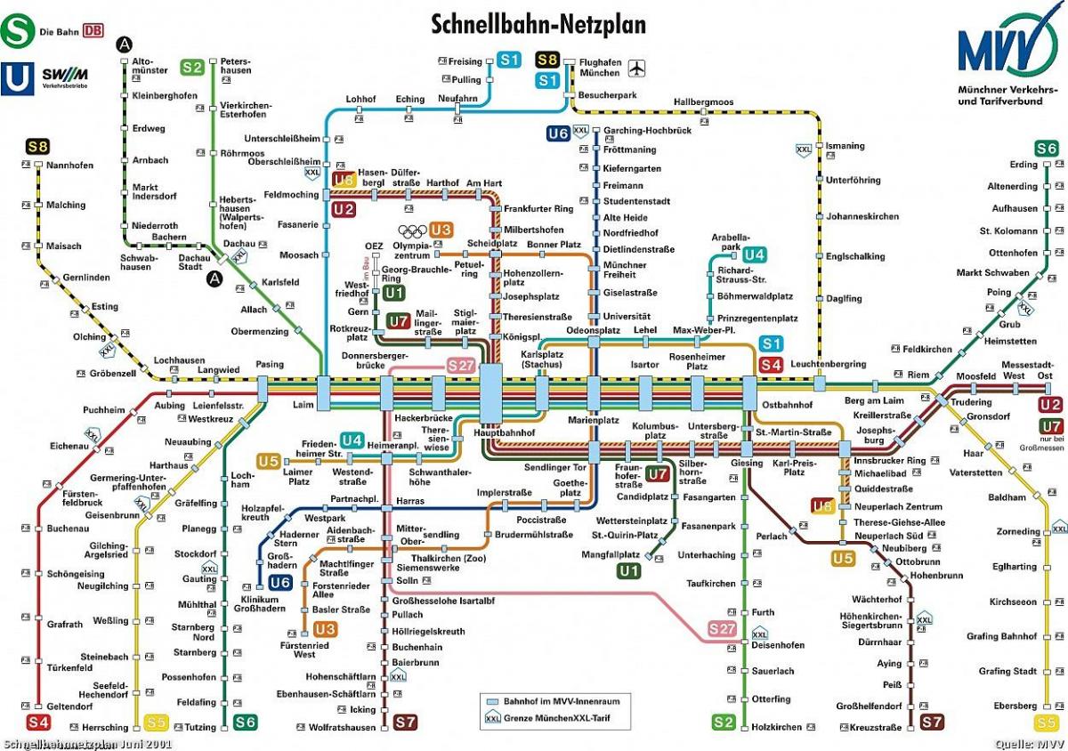Münih ulaşım haritası