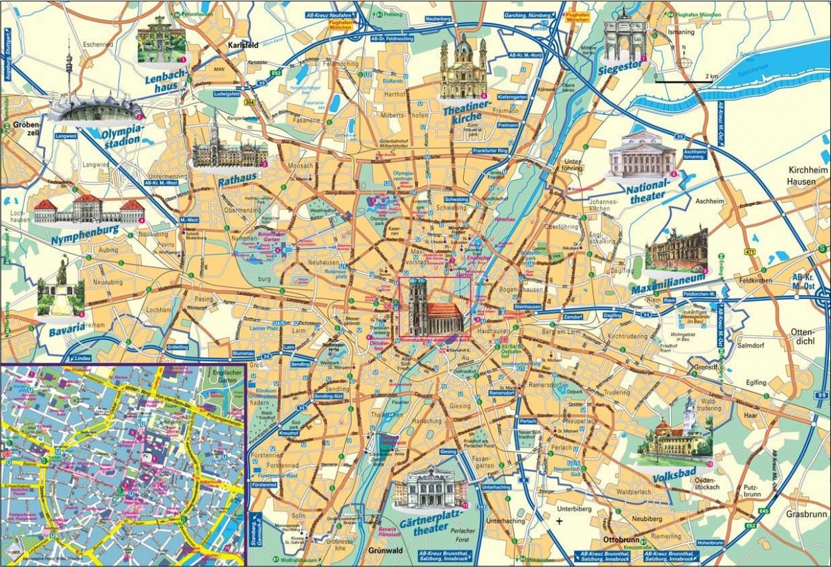 Münih, Almanya şehir haritası 