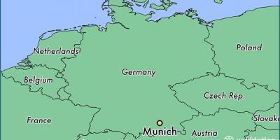 Münih haritası üzerinde Almanya 