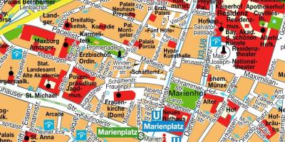 Münih şehir merkezinin sokak haritası 