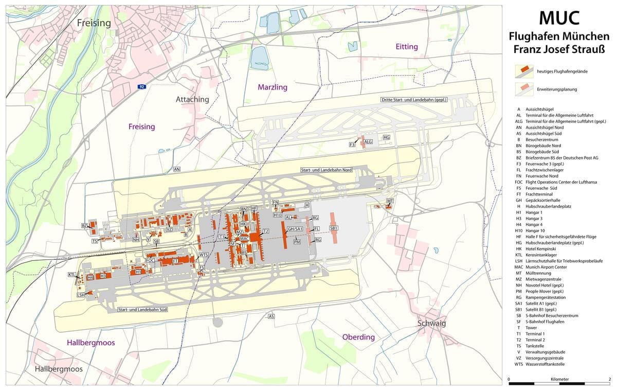 Münih Havalimanı terminal göster