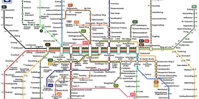 Metro haritası, Münih, Almanya